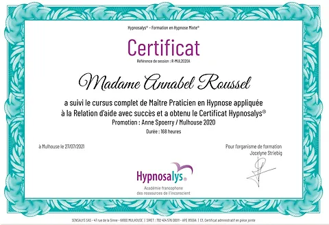 certification formation hypnosalys