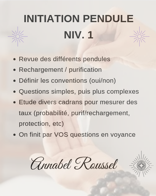 programme pendule niveau 1 radiesthesie - magnetisme - magnetiseur