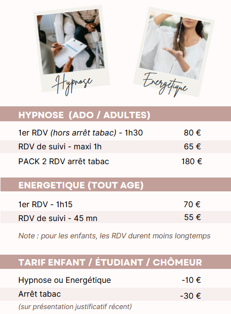 tarifs hypnose et soin énergétique voiron - magnetisme - magnetiseur voiron - energeticienne - hypnotiseur voiron