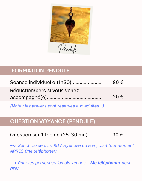 formation pendule - voyance